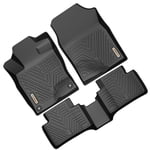 DEXTRUS TPE Rubber Floor Mats 1st & 2nd Row for 2016-2021 Honda Civic Sedan & Hatchback 4-Door Set All-Weather