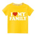 thumbnail image 1 of Pisexur Mode Mignon pour Tout-Petits Garçons Filles Couleur Unie Col Rond Saint-Valentin Imprimé Cœur Manches Courtes, 1 of 3