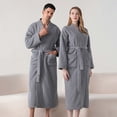 thumbnail image 2 of Mens Terry Cloth Kimono Robe Lightweight Soft Long Bathrobe Sleepwear Loungewear with Pockets, 2 of 9