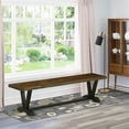 thumbnail image 2 of Pemberly Row V-Style 15x72" Wood Dining Bench in Black/Brown, 2 of 5