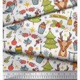 thumbnail image 3 of Soimoi Velvet Fabric Gift Box,Snowman & Tree Christmas Printed Craft Fabric by the Yard 58 Inch Wide, 3 of 3