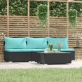 thumbnail image 1 of vidaXL 4 Piece Garden Lounge Set with Cushions Black Poly Rattan, 1 of 5