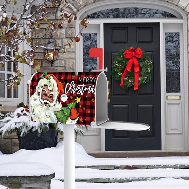maskred Festive Atmosphere Vibrant Deer Patterned Sleeve For Mailbox Bright And Warm YTYH2309049 1Set
