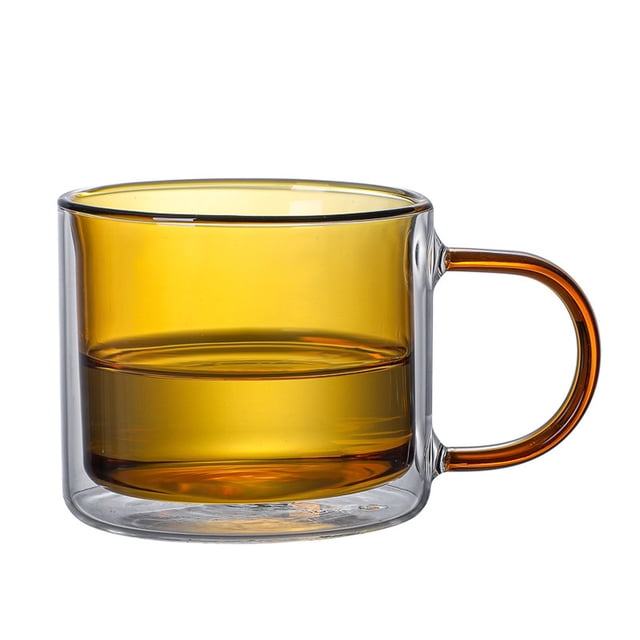 Tasse en Verre Coloré à Double Couche