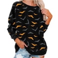 thumbnail image 2 of Chandails à Capuchon Mode pour Femmes 2023 Décontractés à Manches Longues à Col Rond Hauts Blouse Ample Chandail Graphique à Imprimé d'Halloween Rabais de 50 % Liquidation Costumes d'Halloween/Noël, 2 of 6