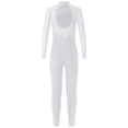 thumbnail image 2 of Choomomo Combinaison de Danse Ballet à Manches Longues avec Strass pour Filles, Blanc 14, 2 of 5