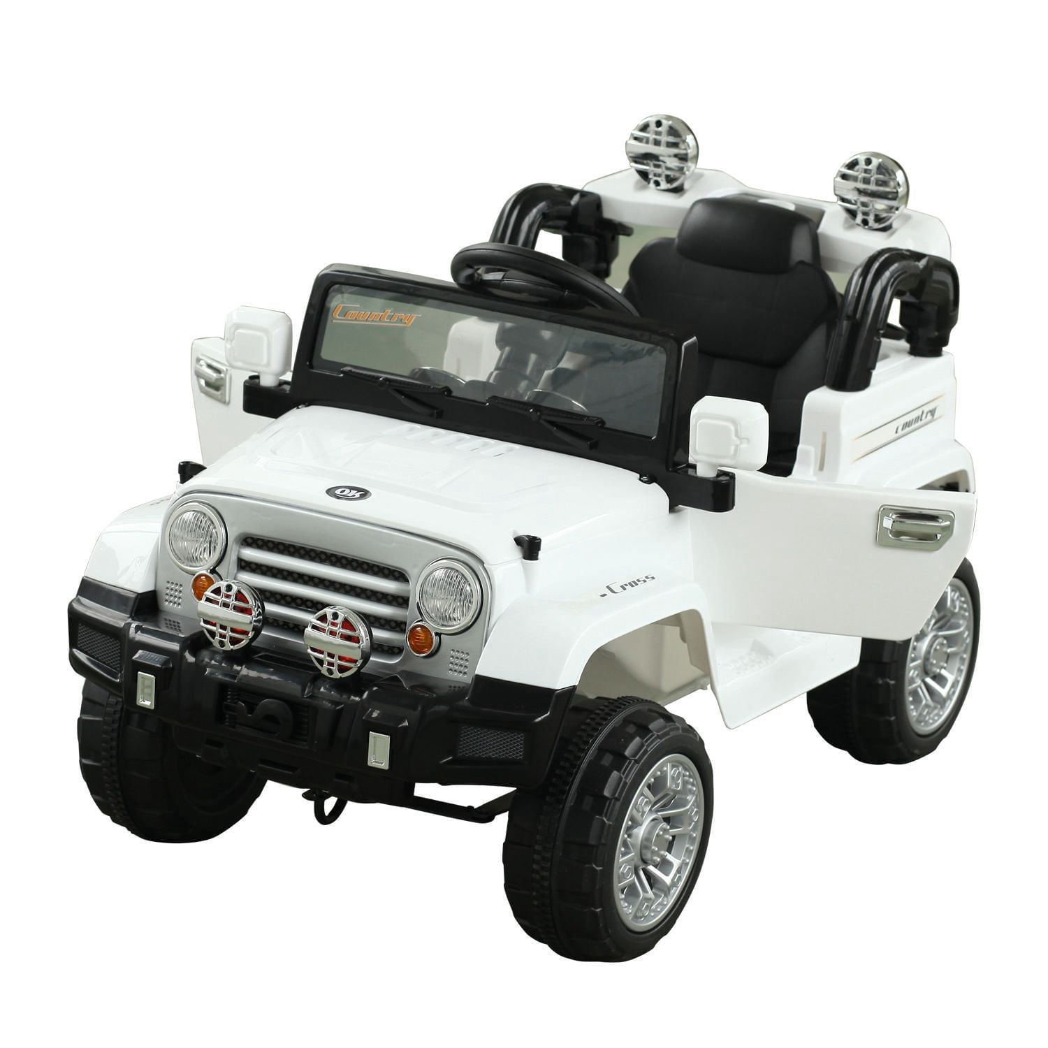 Aosom 12V Kids Electric Ride on Jeep with Remote Control, 2 Speeds, Lights, MP3, LCD Indicator