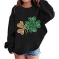 thumbnail image 1 of Pull à Oreilles de Chat pour Filles, Manches Longues, Sweat à Capuche Zippé, Imprimé Graphique de la Saint-Patrick, Col Rond, Manches Longues, Mignon, Épaule Tombante, 1 of 4