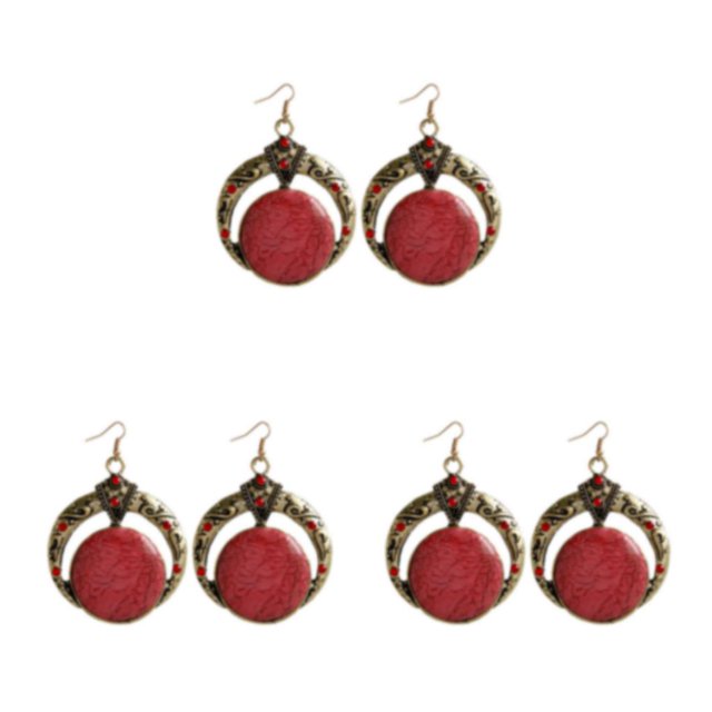 maskred Unique Pendant Necklace For Women – Bohemian Style Lovers Handmade Gift E055-Red 3Set