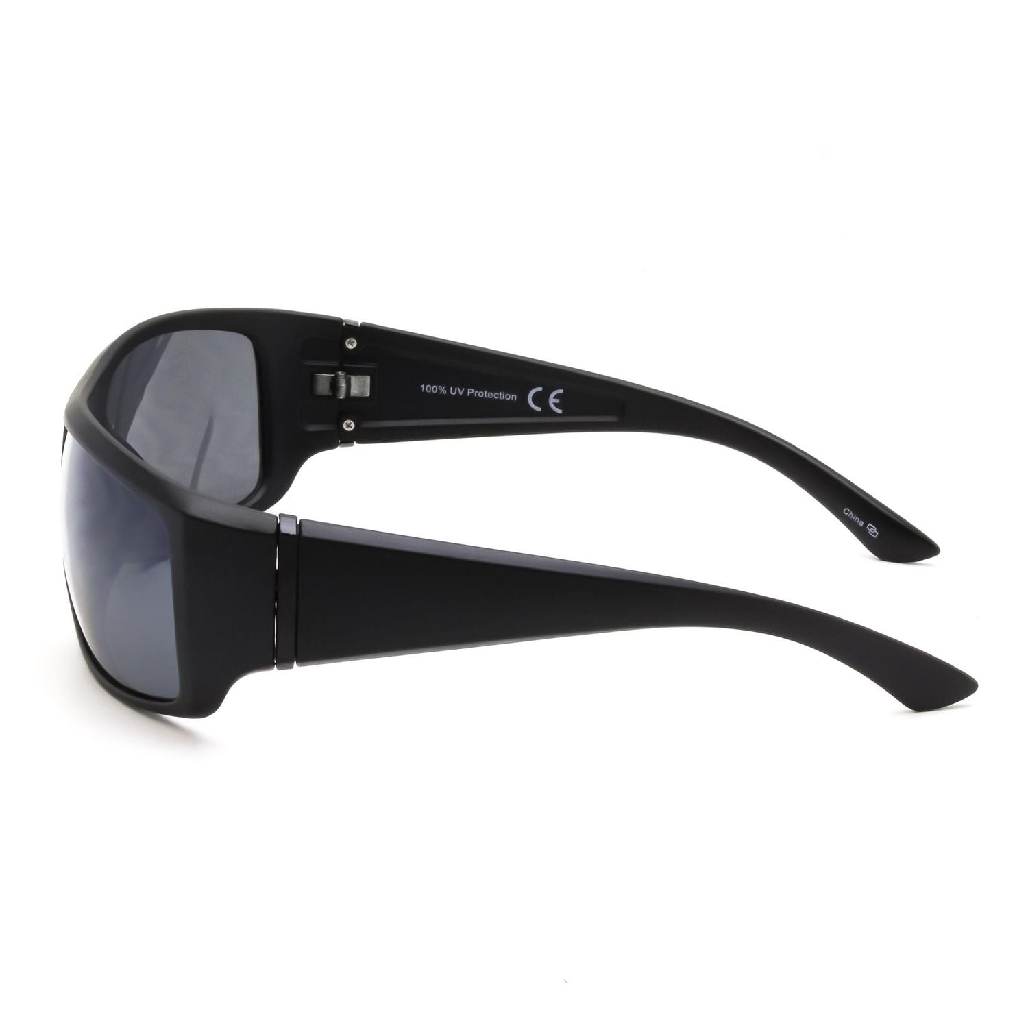 George Mens Matte Black Wraparound Sunglasses