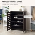 thumbnail image 4 of HOMCOM Armoire de Rangement pour Chaussures avec Portes à Lattes pour 15 Paires de Chaussures Brun, 4 of 10