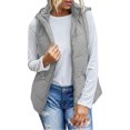 thumbnail image 1 of LSLJS Mode Femme T-Shirt Sans Manches Veste d'Hiver Extérieur Blouse à Fermeture Éclair Manteau Hauts, Gilets Extérieurs pour Femmes, 1 of 7