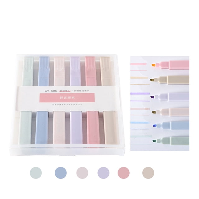 Product Category Pen 2 Soft Head Highlighter Set for Students with 6 Color Ledger Markers and 1ml Ink Durable and Smooth Tip for Bright Notes 6PCS