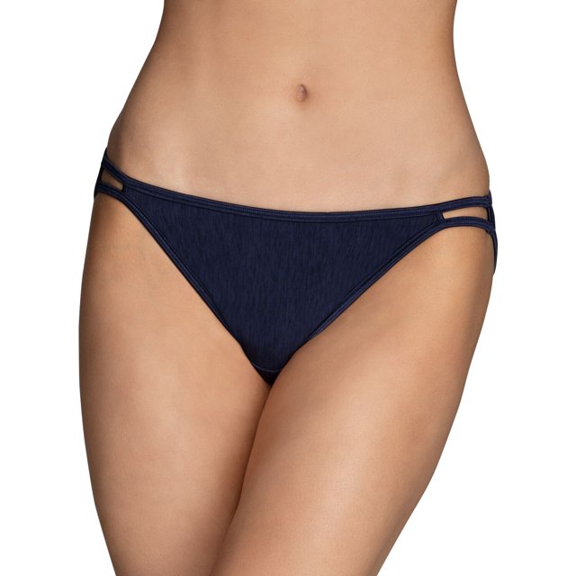 Vanity Fair Womens Body Shine Illumination String Bikini, 5, Ghost Navy