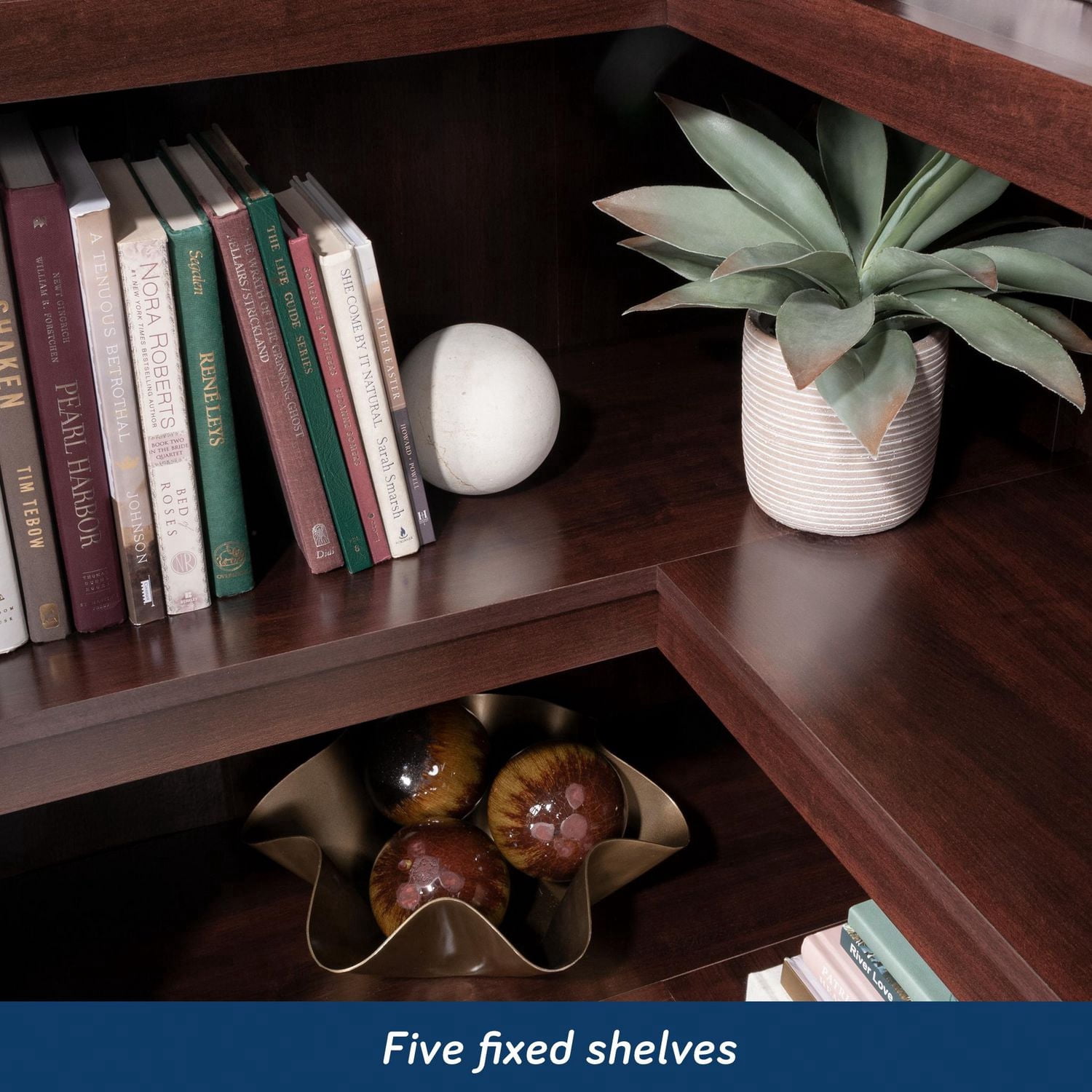 Sauder Select Corner Bookcase, Select Cherry Finish