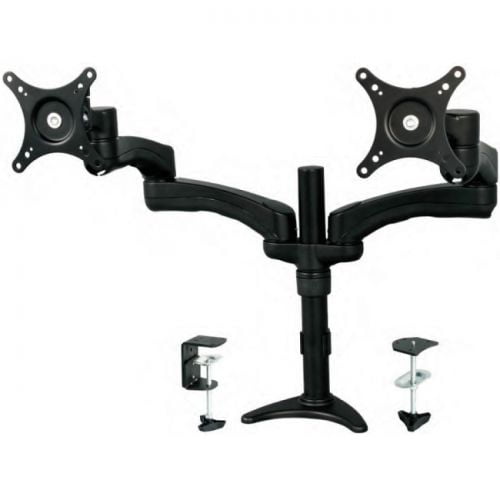 Articulating Dual Monitor Arm - Grommet / Desk Mount with Cable Management & Height Adjust