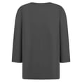thumbnail image 5 of Timegard Tops for Women Long Sleeve Notched V-Neck Button Shirts Solid Color Fall Casual Loose Comfy Tops, 5 of 5