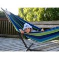 thumbnail image 4 of Hamac Double Brésilien de Luxe avec Support Universel - Bleu Vert, 4 of 22