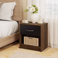 thumbnail image 4 of Costway Modern Nightstand Bedside Table with Drawer Open Storage Shelf for Small Spaces Brown, 4 of 10