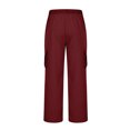 thumbnail image 4 of AherBiu Work Pants for Men Elastic Waist Drawstring Relaxed Fitted Cargo Pants with Multi Pockets Hiking Workwear Pants, 4 of 5