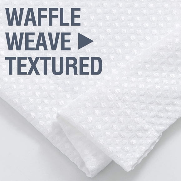 Curtainking Rideaux Texturés à Tissage Gaufré 63 Pouces Style Ferme Filtrant la Lumière pour Salon Chambre Rideau à Oeillets pour Fenêtre 2 Panneaux Blanc