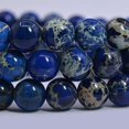 thumbnail image 2 of Bracelet Extensible en Perles Rondes de 8 mm en Jaspe de Sédiment Marin Bleu Royal 7 Pouces, 2 of 2
