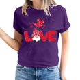 thumbnail image 2 of Pisexur Valentines Day T-shirt Top T-shirt à Manches Courtes Imprimé Amour de la Saint-Valentin pour Femmes Haut à Manches Courtes Col Rond Haut/chemise, 2 of 5