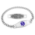 thumbnail image 1 of MedicEngraved Stainless Steel Custom Medical Alert Bracelet - 5mm Curb Link, 1 of 7
