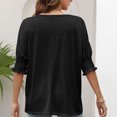 thumbnail image 3 of XZNGL Womens Short Sleeve Blouses Womens Casual Solid Color Round Neck Short Sleeve Tops Blouses Women Short Sleeve Tops Women Short Sleeve Blouse Short Sleeve Tops for Women, 3 of 5