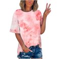 thumbnail image 1 of CEHVOM T-shirt Imprimé Mode Femme Manches Courtes Blouse Col Rond Hauts Décontractés Liquidation, 1 of 5