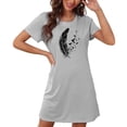 thumbnail image 4 of Tnhcen Robe Grande Taille à Imprimé Mignon, Manches Courtes, Col Rond, Vêtement de Nuit, Polyester Spandex Extensible, P-2TG, pour Détente Quotidienne/sommeil Confortable, 4 of 7