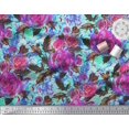 thumbnail image 3 of Soimoi polyester Crepe Fabric Leaves & Rose Flower Print Sewing Fabric Yard 42 Inch Wide, 3 of 3