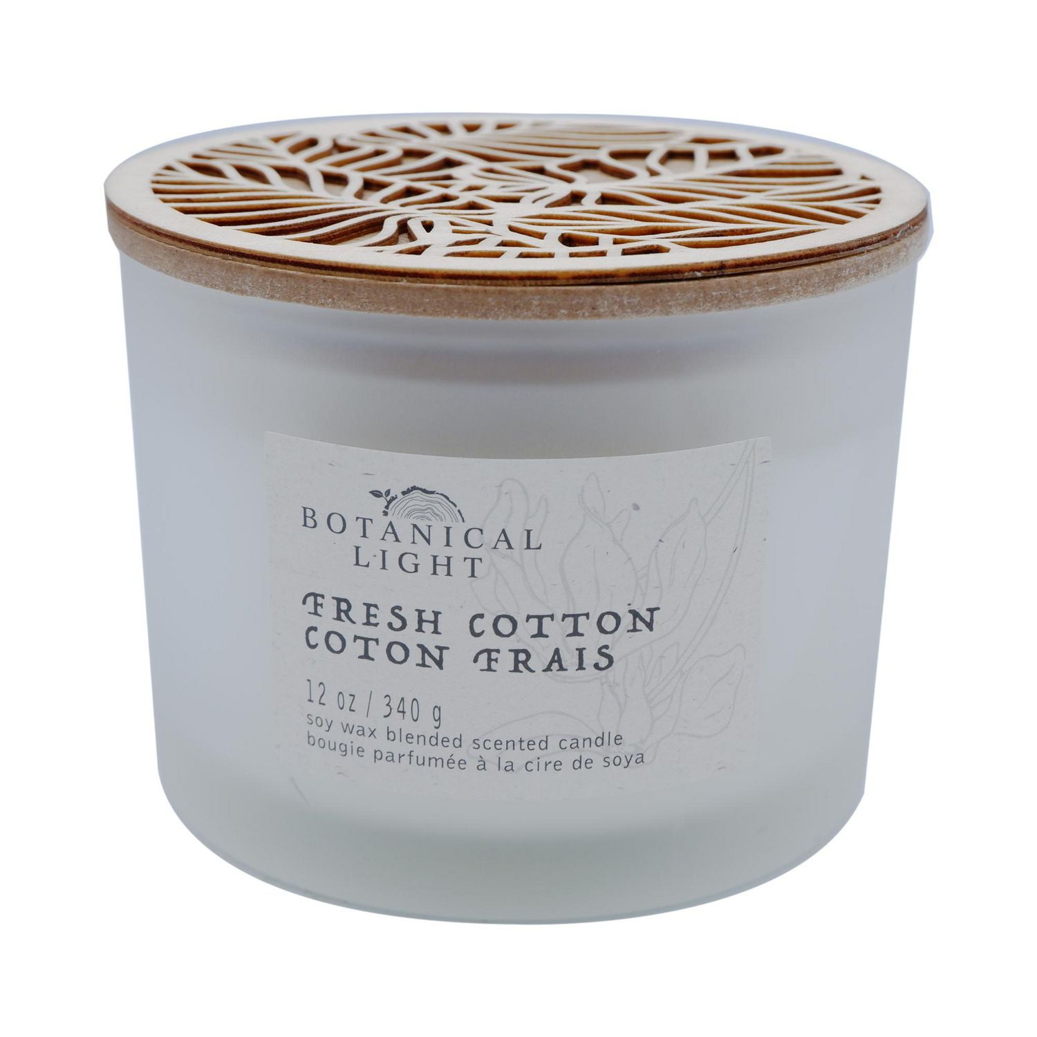 340g Coton frais BOUGIE PARFUMÉE À LA CIRE DE SOYA