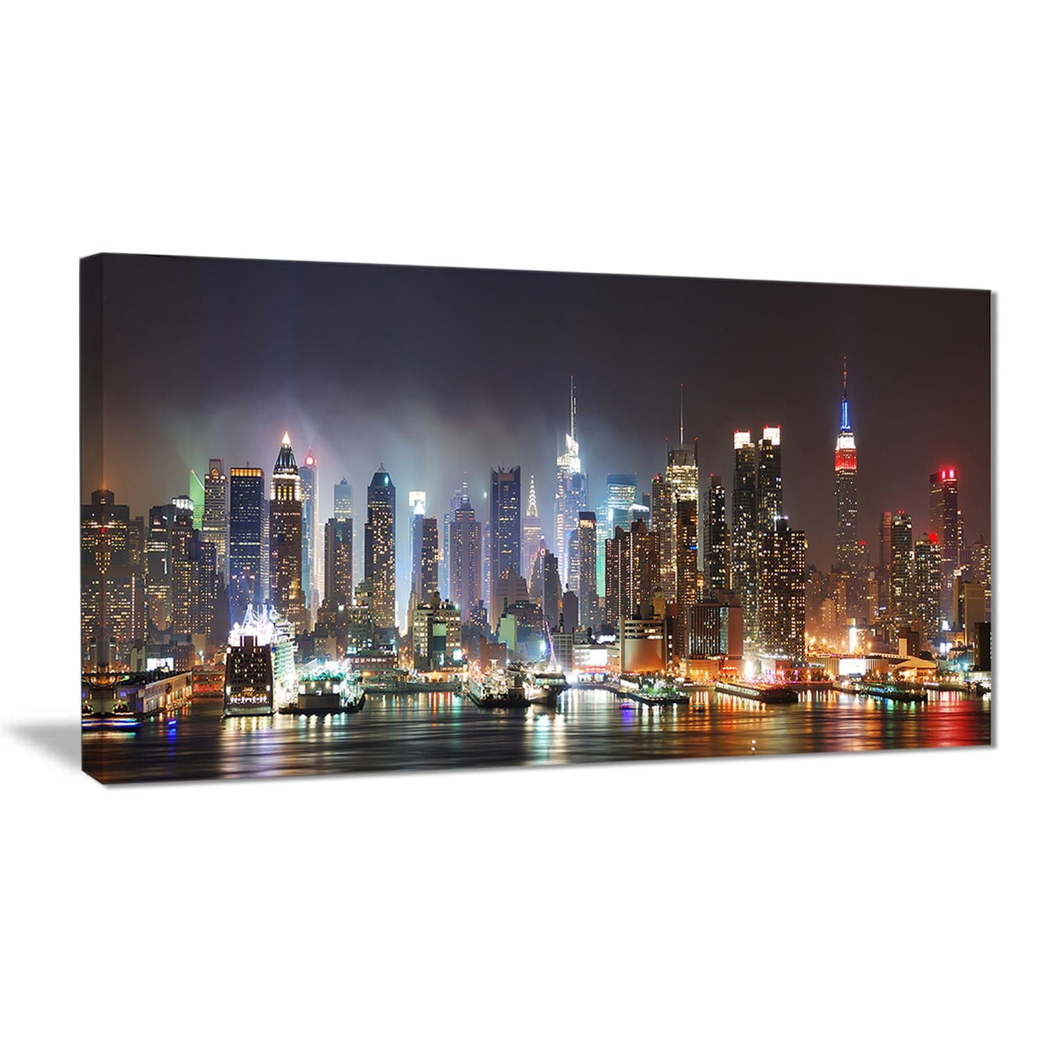 Tableau imprimé sur toile Design Art de photographie Manhattan de New York qui brille