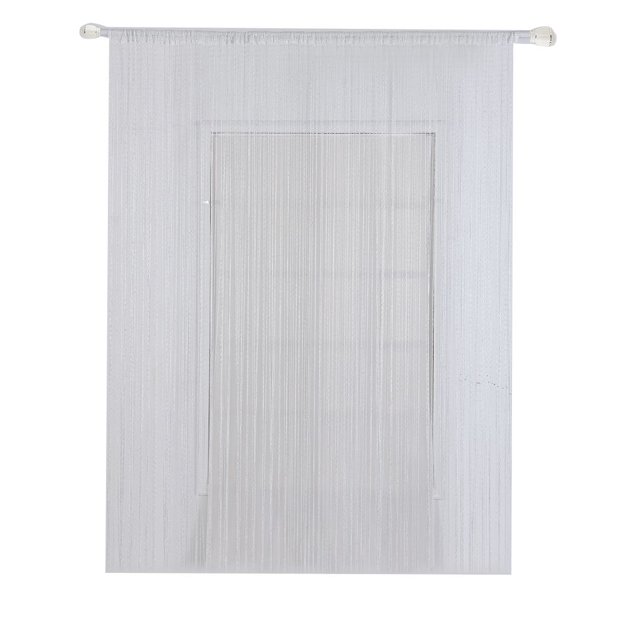 tredstone Rideaux à Franges Simples Séparateur de Porte Patio pour Fenêtres Filet 100x200cm Blanc