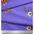 thumbnail image 3 of Soimoi polyester Crepe Fabric Leaves & Anemone Flower Fabric Prints By Yard 42 Inch Wide, 3 of 3
