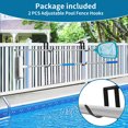 thumbnail image 3 of 2 Pcs Adjustable Pool Fence Hooks Double-Hook Pool Fence Hanger Heavy Duty Fence Hooks for Pool Poles Hose Pool Skimmer, 3 of 7