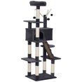 thumbnail image 1 of CoSoTower 59 Inch Large Cat Tree with Sisal Scratching Posts, Cozy Condo, Top Perch, Ladder and Interactive Balls, Dark Grey, 1 of 7
