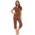 thumbnail image 2 of MINTLIMIT Ensembles de Pyjama Unis pour Femmes, Hauts à Manches Courtes et Pantalons Capri, 2 of 4