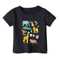 thumbnail image 1 of PMVFHDE T-Shirts Garçons Garçon et Fille Mode Décontractée Imprimé Col Rond Ample Manches Courtes T-Shirt Haut Noir, 4-5 Ans, 1 of 3