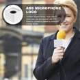 thumbnail image 4 of SHISUYAN 2Pcs Portable ABS Injection Molding Square Shaped Interview Mic Microphone Logo Flag Station Logo (White), 4 of 8
