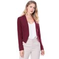 thumbnail image 3 of INSPIRE CHIC Veste Blazer Courte Sans Col pour Femme, de Travail/bureau/affaires Décontracté, 3 of 4
