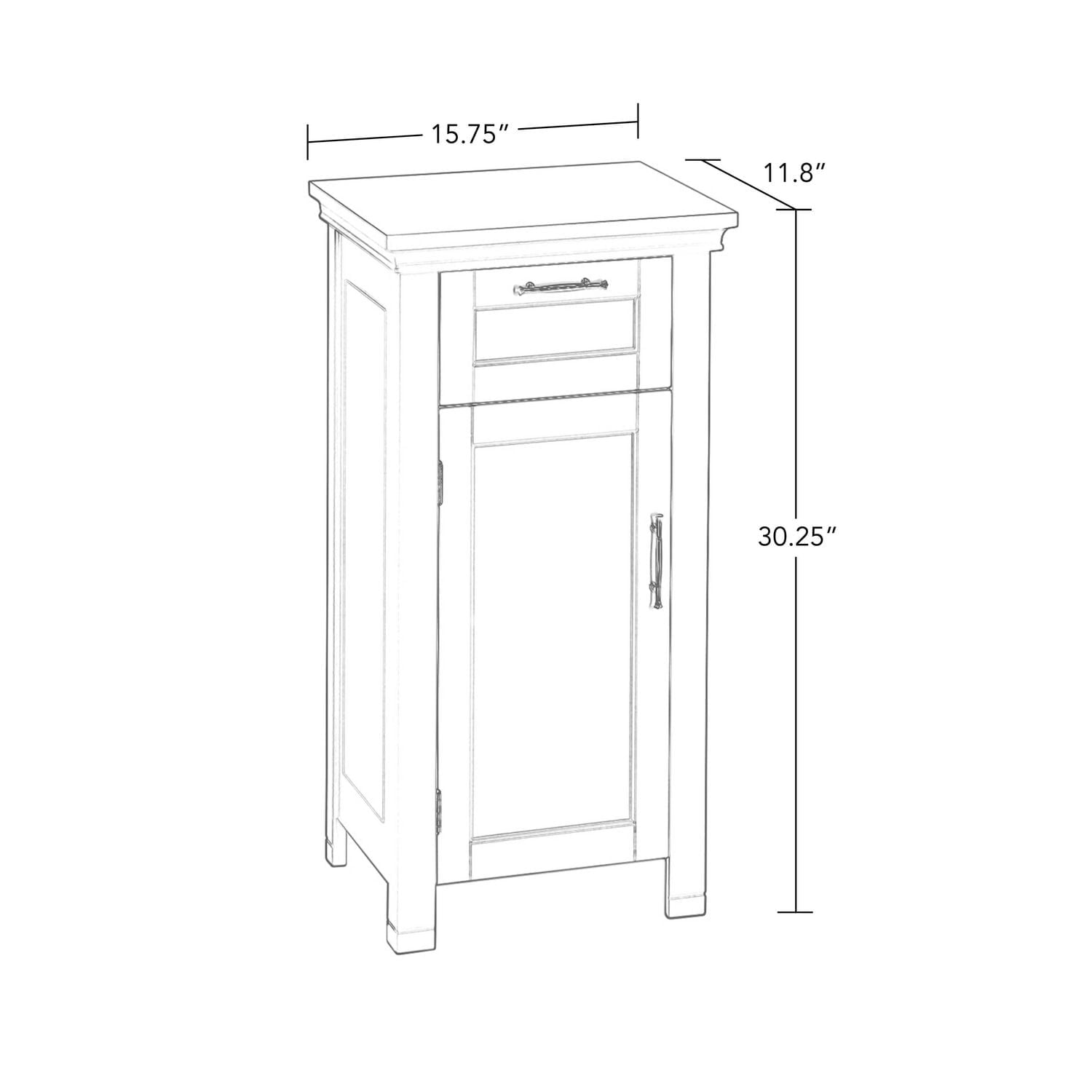 Somerset Collection Maison RiverRidge® Armoire sur pieds, 1 porte, 16 po. (largeur) x 30 po. (haut) x 12 po. (prof), blanc