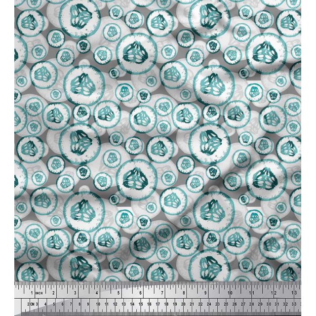 Soimoi Tissu Crêpe polyester Vert Imprimé Concombre par Yard 52 Pouces de Large