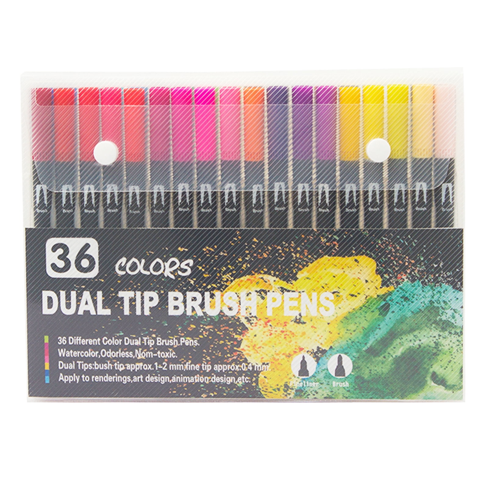 yeacher 36 Colors Dual Tip Brush Pens Art Markers Set Brush and Fine Tips Colored Pens for Children Adults Artists Drawing Sketching Coloring Calligraphy Hand Lettering Journaling Planner Art Projects