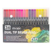 Amdohai 36 Colors Dual Tip Brush Pens Art Markers Set Brush and Fine Tips Colored Pens