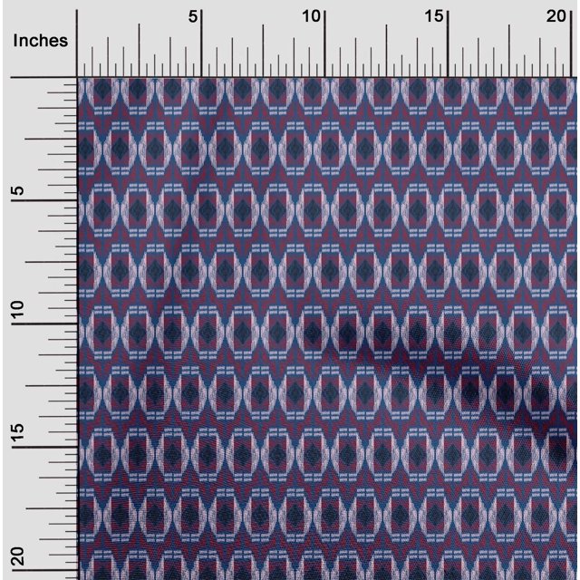 oneOone Cotton Cambric Fabric Geometric Ikat Print Sewing Fabric BTY 56 Inch Wide
