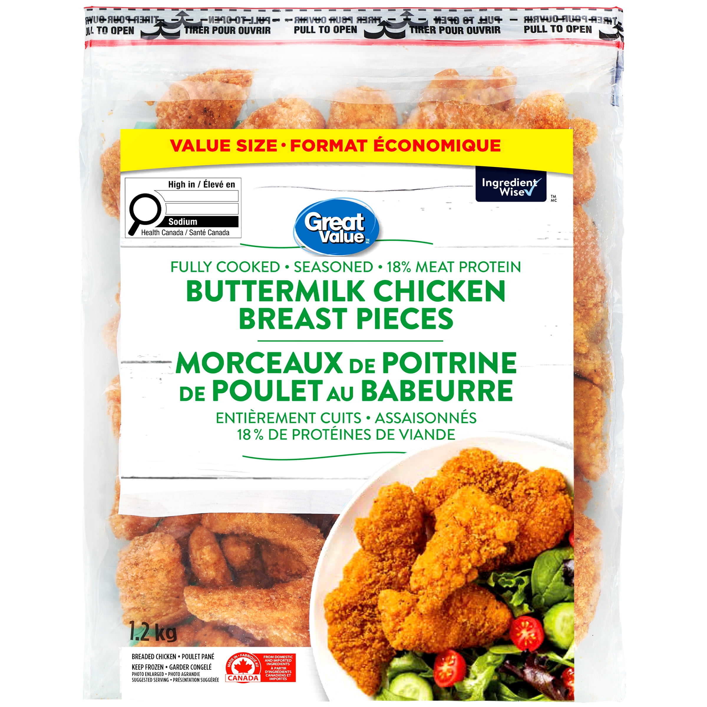 Great Value Frozen Buttermilk Chicken Breast Pieces