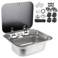 thumbnail image 2 of Accessoire de Cuisine pour Motorisé, Évier Carré en Acier Inoxydable Évier Simple Bassin pour VR Fonctionnement Fluide, 2 of 14