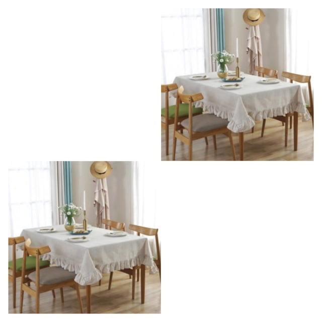 Baohd Durable And Easy To Wash Tablecloth With Vintage Style Rectangular Table Tablecloth Cotton Dining Tablecloth Table Cover linen 100*140CM 2Set